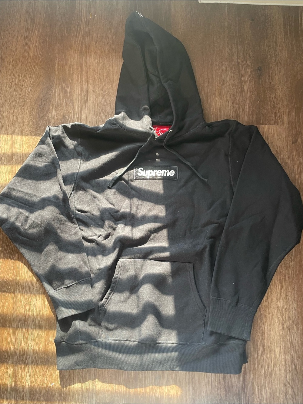 Supreme Black Box Logo Hoodie - Men's Black Pullover Large
